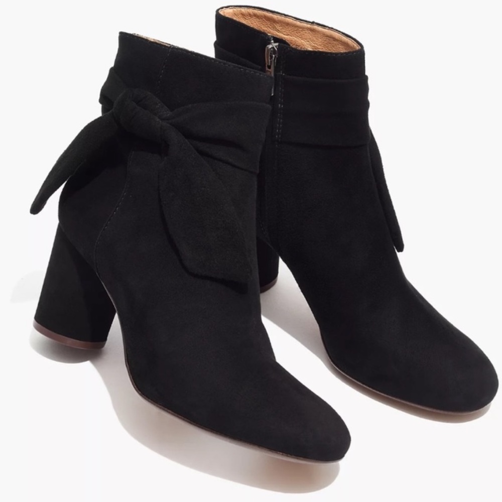 Madewell Esme Bow Black Booties